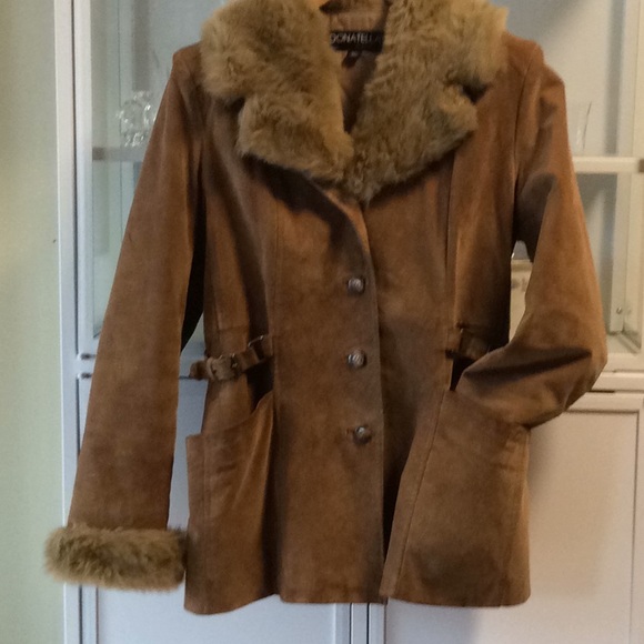 Vintage BoHo Suede Leather Coat Removable Lining - Picture 4 of 13